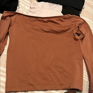 a new day Brown Off-Shoulder Blouse
